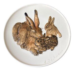 1975 First Edition Goebel Mothers Series Collector’s Hanging Plate with Bunnies
